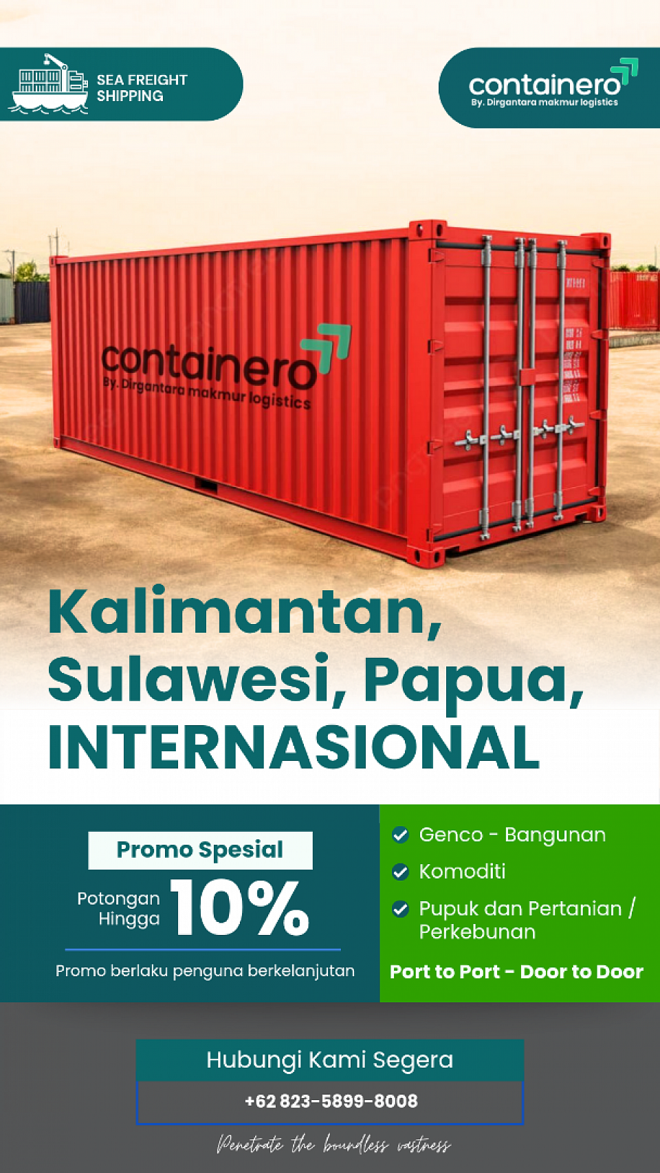 Jasa ekspedisi sewa kontainer Kalimantan - Sulawesi - Papua